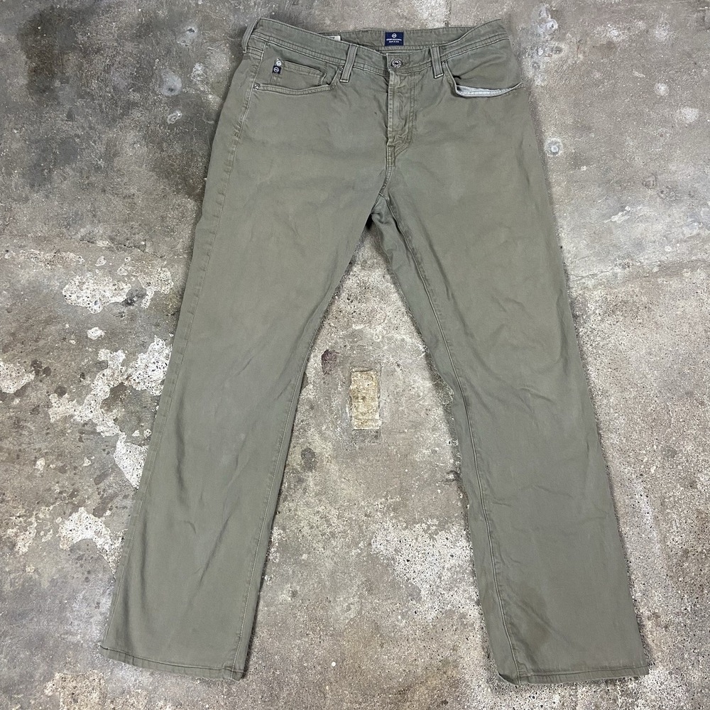 Adriano Goldschmied Khaki Pants Size 34x34 Olive The Protégé Straight Leg Fit